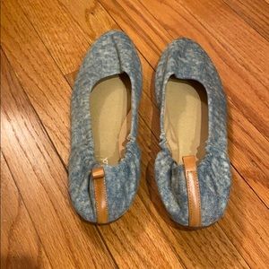 Denim ballet flats